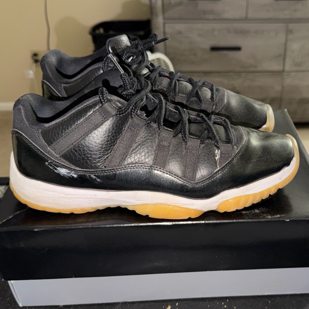 Jordan Black and White Sneakers with Tan Sole